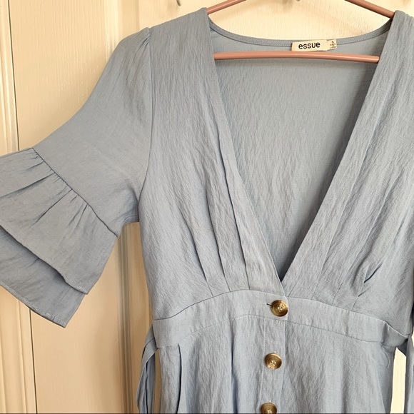 Honey Boutique Essue Blue Dress with Buttons Small - Picture 4 of 15